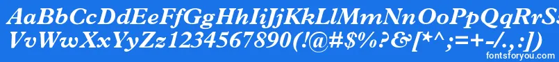 Шрифт MplantinBolditalic – белые шрифты на синем фоне