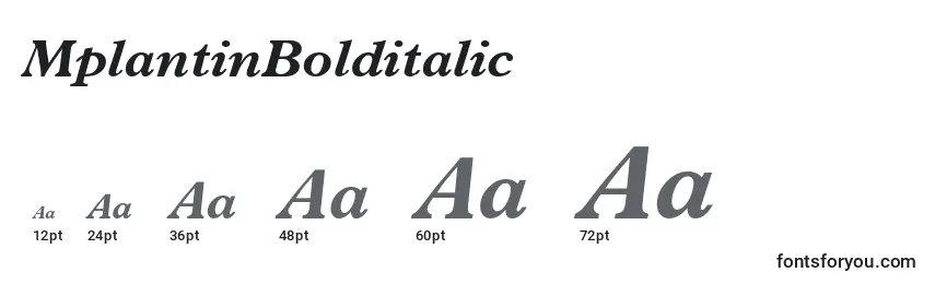 MplantinBolditalic Font Sizes