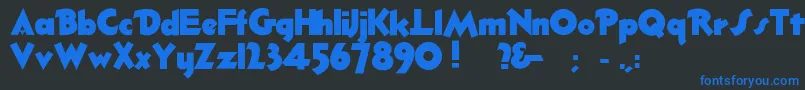 Thickdeco Font – Blue Fonts on Black Background