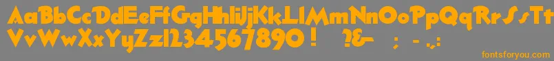 Thickdeco-Schriftart – Orangefarbene Schriften auf grauem Hintergrund