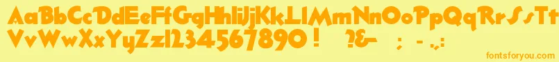 Thickdeco Font – Orange Fonts on Yellow Background