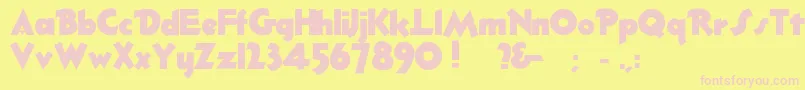 フォントThickdeco – ピンクのフォント、黄色の背景