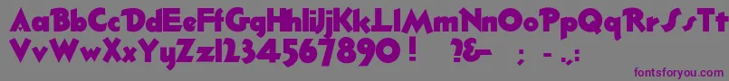 フォントThickdeco – 紫色のフォント、灰色の背景