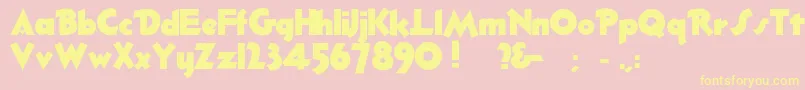 Thickdeco Font – Yellow Fonts on Pink Background