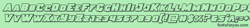Justiceout Font – Black Fonts on Green Background