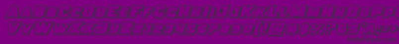 Justiceout-fontti – mustat fontit violetilla taustalla