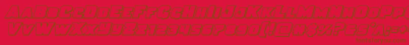 Justiceout Font – Brown Fonts on Red Background