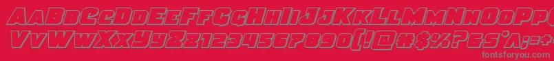 Justiceout Font – Gray Fonts on Red Background