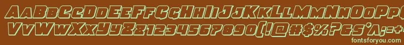 Шрифт Justiceout – зелёные шрифты на коричневом фоне