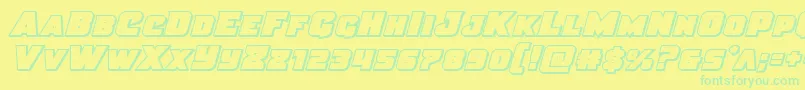 Шрифт Justiceout – зелёные шрифты на жёлтом фоне