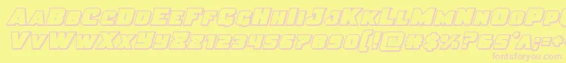 Justiceout-fontti – vaaleanpunaiset fontit keltaisella taustalla