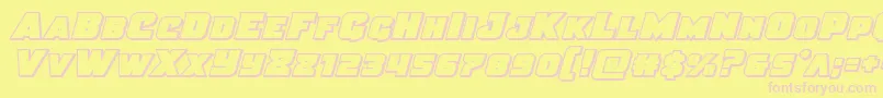 Justiceout Font – Pink Fonts on Yellow Background