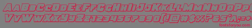 Justiceout Font – Red Fonts on Gray Background