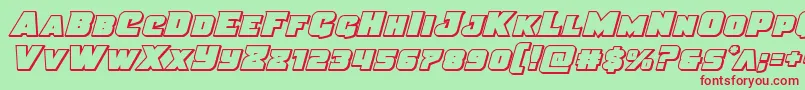 Justiceout Font – Red Fonts on Green Background