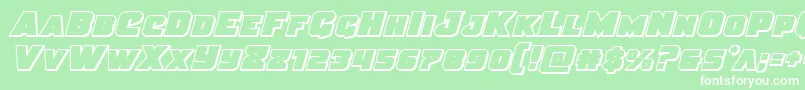 Justiceout Font – White Fonts on Green Background