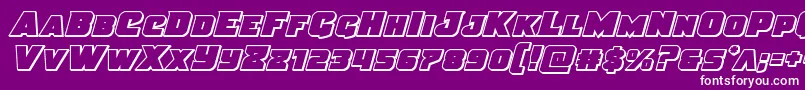 Шрифт Justiceout – белые шрифты на фиолетовом фоне
