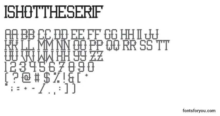 Fuente IShotTheSerif - alfabeto, números, caracteres especiales