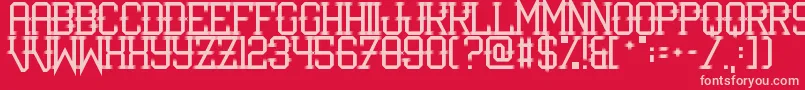 フォントIShotTheSerif – 赤い背景にピンクのフォント