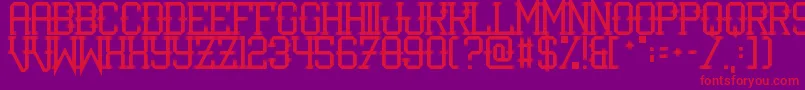 フォントIShotTheSerif – 紫の背景に赤い文字