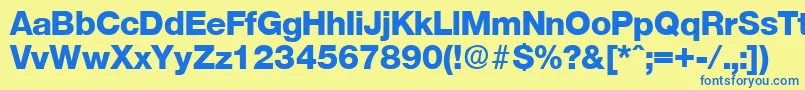 OlnovaExtrabold Font – Blue Fonts on Yellow Background