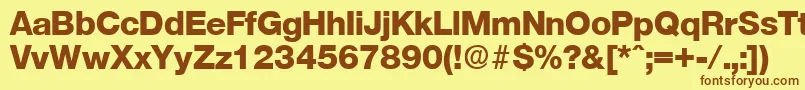 OlnovaExtrabold Font – Brown Fonts on Yellow Background