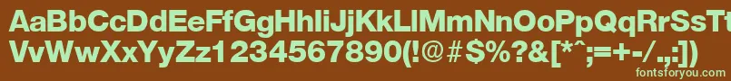 OlnovaExtrabold-fontti – vihreät fontit ruskealla taustalla