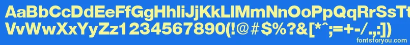 OlnovaExtrabold Font – Yellow Fonts on Blue Background