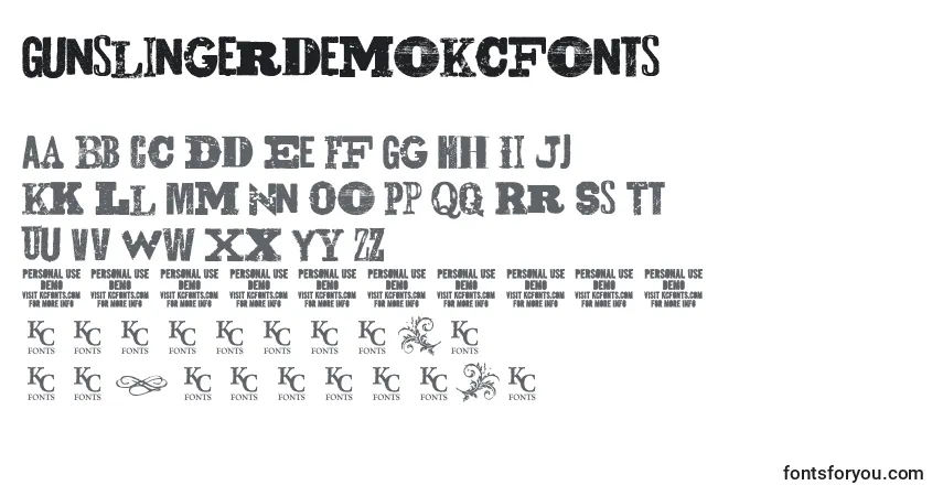 Czcionka GunslingerdemoKcfonts – alfabet, cyfry, specjalne znaki