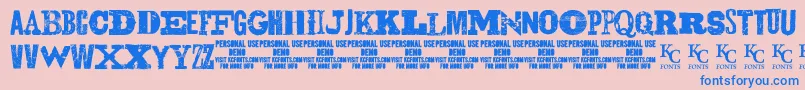 GunslingerdemoKcfonts Font – Blue Fonts on Pink Background