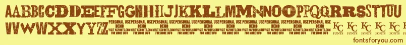 GunslingerdemoKcfonts Font – Brown Fonts on Yellow Background