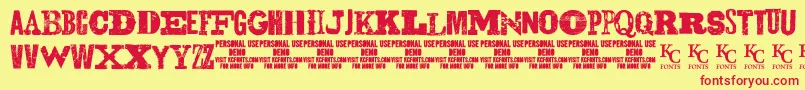 GunslingerdemoKcfonts Font – Red Fonts on Yellow Background