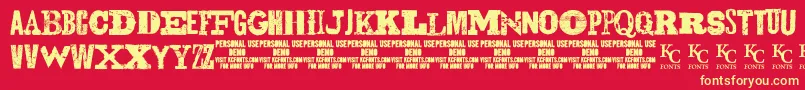 GunslingerdemoKcfonts Font – Yellow Fonts on Red Background