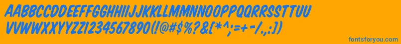 Vtcsupermarketsaleitalic Font – Blue Fonts on Orange Background