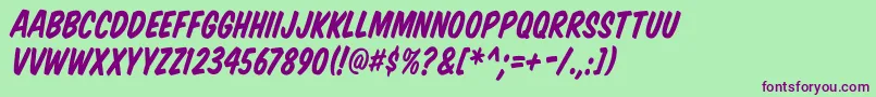 Vtcsupermarketsaleitalic Font – Purple Fonts on Green Background
