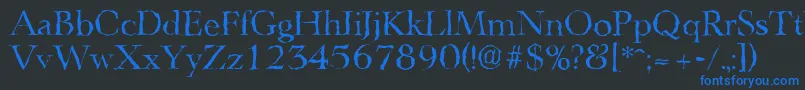 LingwoodrandomRegular Font – Blue Fonts on Black Background