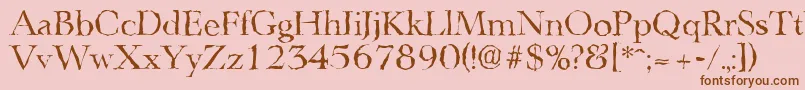 LingwoodrandomRegular Font – Brown Fonts on Pink Background