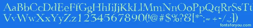 LingwoodrandomRegular Font – Green Fonts on Blue Background