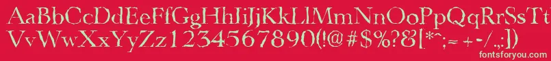 LingwoodrandomRegular Font – Green Fonts on Red Background