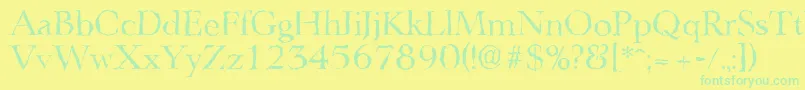 フォントLingwoodrandomRegular – 黄色い背景に緑の文字