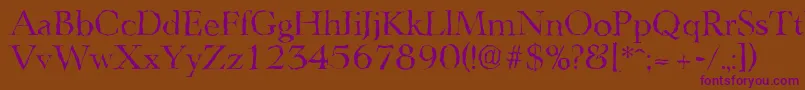 LingwoodrandomRegular Font – Purple Fonts on Brown Background