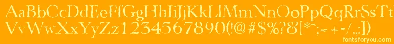 LingwoodrandomRegular-Schriftart – Gelbe Schriften auf orangefarbenem Hintergrund