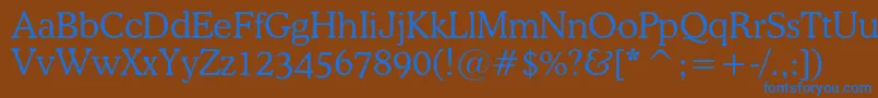 Czcionka Osvaldlightc – niebieskie czcionki na brązowym tle
