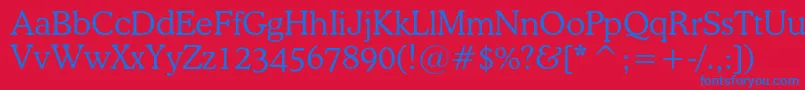 Osvaldlightc Font – Blue Fonts on Red Background