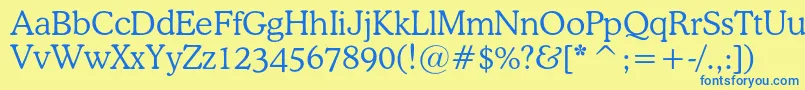 Osvaldlightc Font – Blue Fonts on Yellow Background