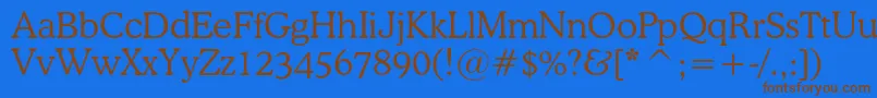 Osvaldlightc-fontti – ruskeat fontit sinisellä taustalla
