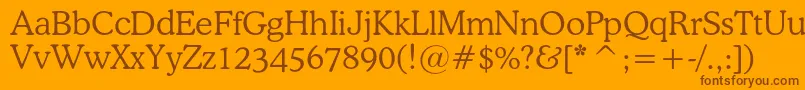Шрифт Osvaldlightc – коричневые шрифты на оранжевом фоне