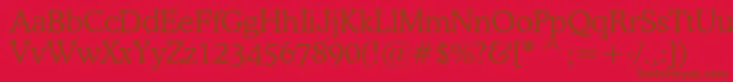 フォントOsvaldlightc – 赤い背景に茶色の文字