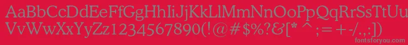 フォントOsvaldlightc – 赤い背景に灰色の文字