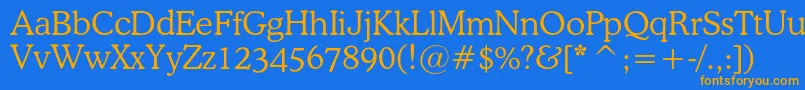 Osvaldlightc Font – Orange Fonts on Blue Background