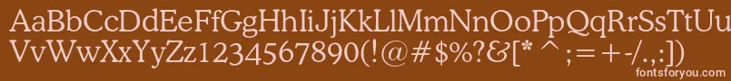 Osvaldlightc Font – Pink Fonts on Brown Background